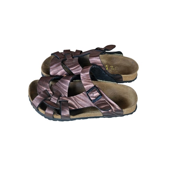 Papillio by Birkenstock Metallic Redwood Leather Sandals Women's Size 6 - Picture 3 of 8